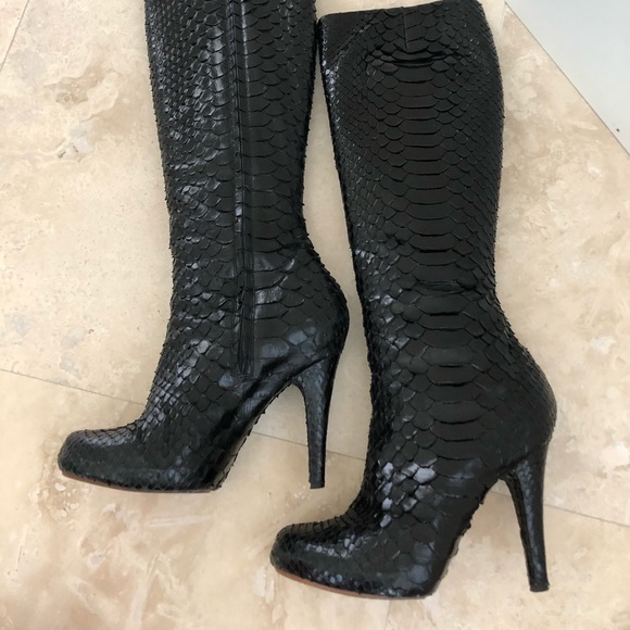 Massimo Dogana Genuine Black Python Boots - Picture 5 of 10